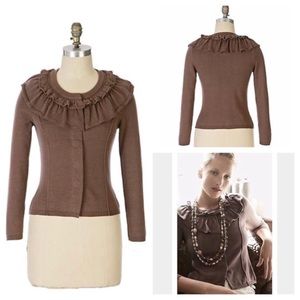 Anthro Susquehanna Ruffle Cardigan